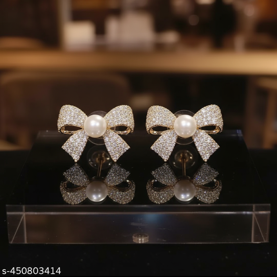 Bow stud earrings