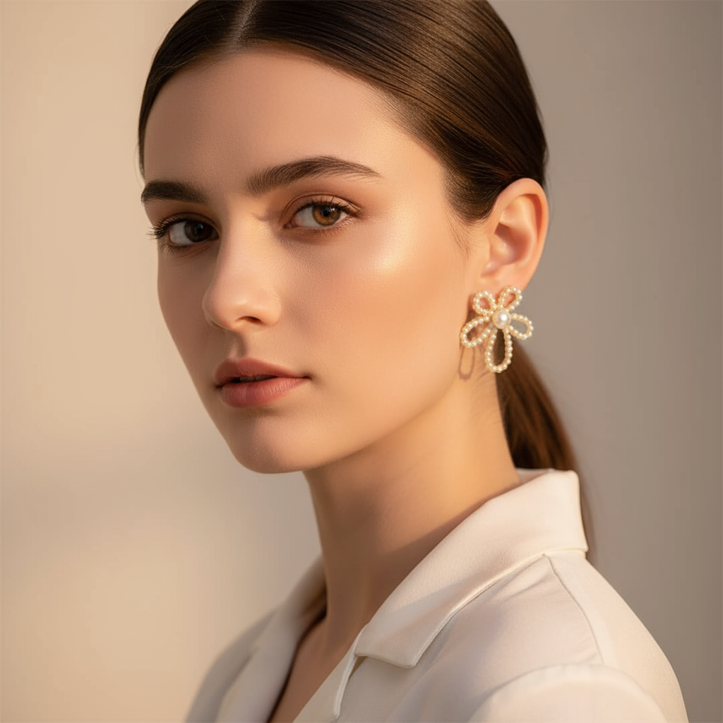 Flower Pearl Earing