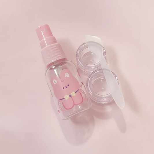 Pastel Travel Kit  1 Spray Bottle 2 Container 1 Spatula